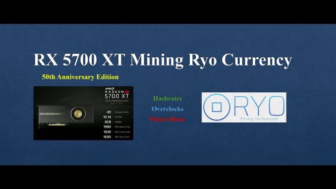 RX 5700 XT - Mining Ryo Currency