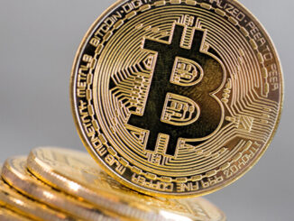 An image of golden bitcoins