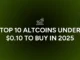 TOP 10 Altcoins Under 0.10 to Buy in 2025