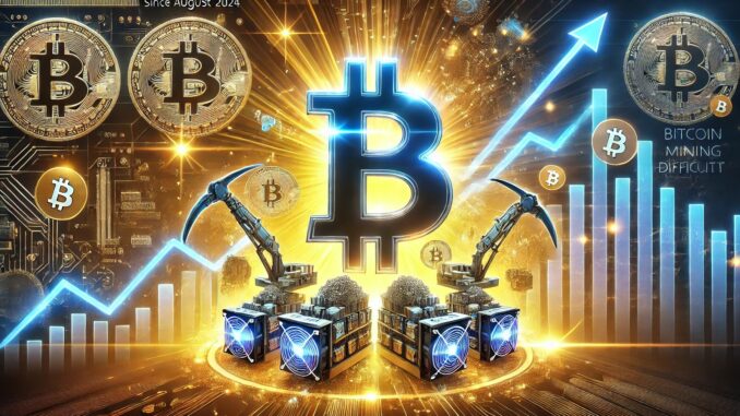 Bitcoin Mining Difficulty Surges 24% Since August 2024 – Miners Deploy New Equipment Amid Growing Optimism